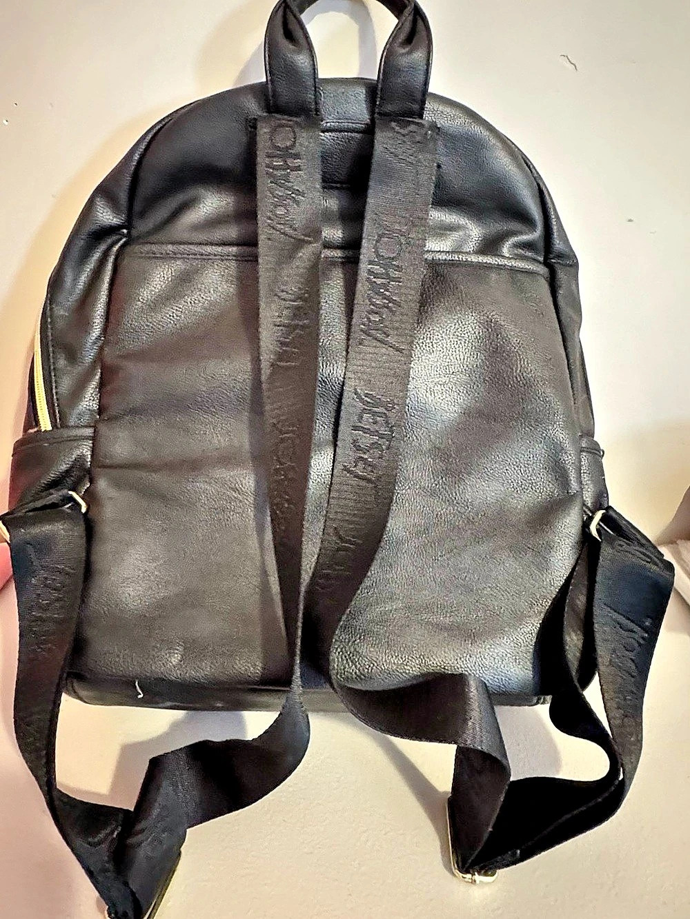 Betsey Johnson Quilted Heart Backpack Black & White